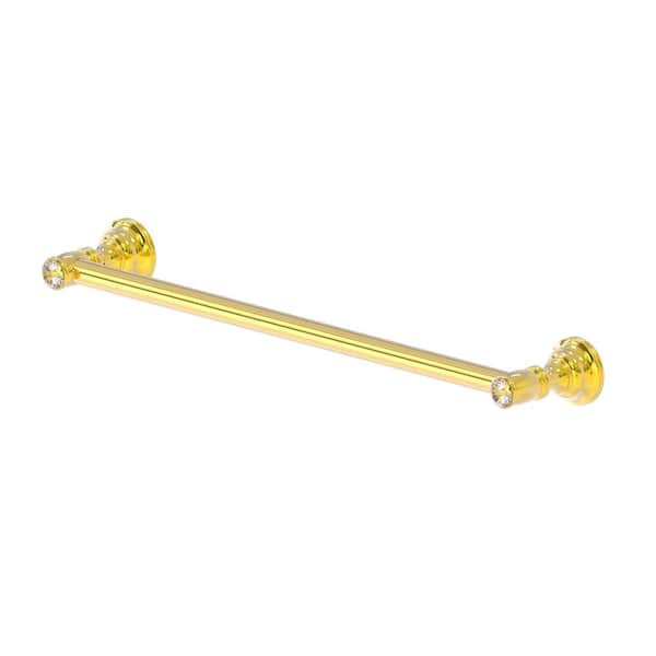 Allied Brass Carolina Crystal Collection 30 in. Wall Mounted Towel Bar in Polished Brass