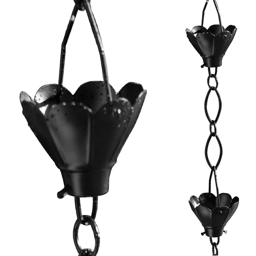 Monarch Rain Chains Monarch 81/2 ft. L Black Powder Coated Aluminum