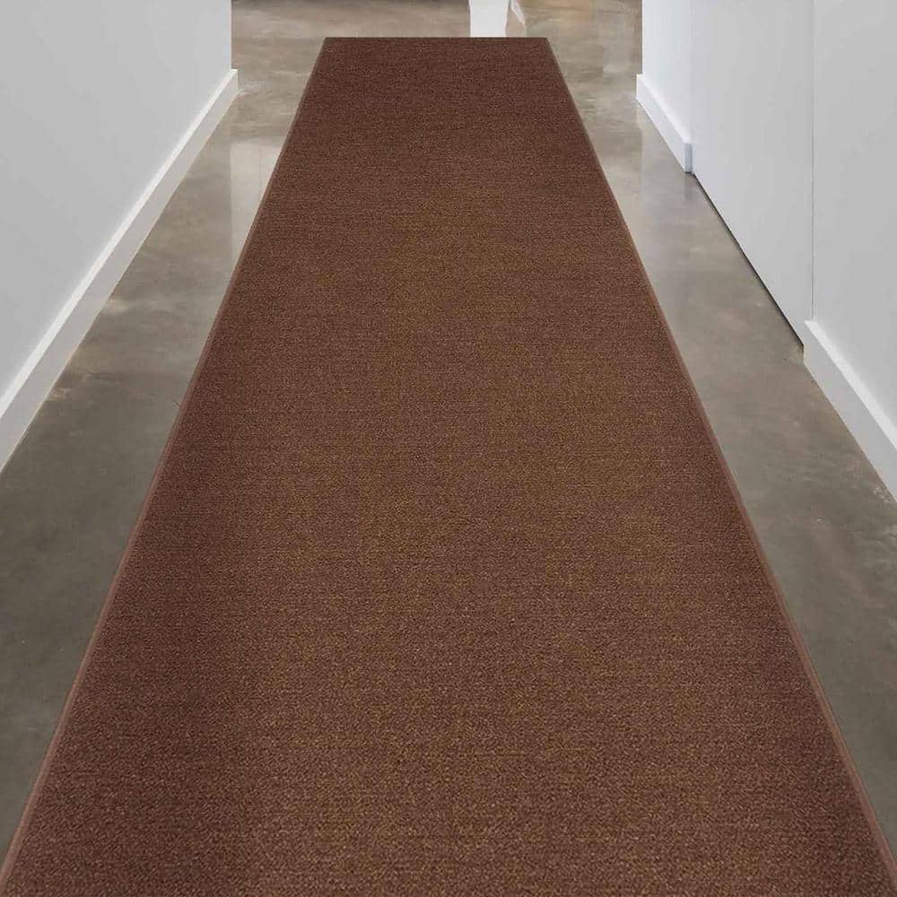 Brown Synthetic Non-Slip Rectangle Area Rug 2'2" x 6'