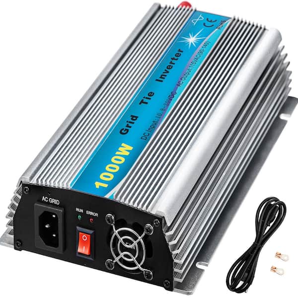 VEVOR Grid Tie Solar Inverter 1000-Watt MPPT Power Inverter 50/60 Hz DC10.8 to 30-Volt AC90 to140-Volt for Solar Panel System