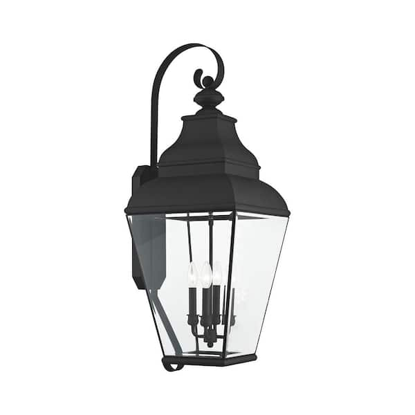 Livex Lighting Exeter 4 Light Black Outdoor Wall Sconce 2596-04