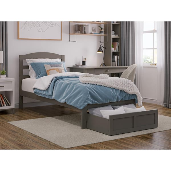 AFI Warren 38-1/4 in. W Grey Twin Extra Long Solid Wood Frame with Foot ...