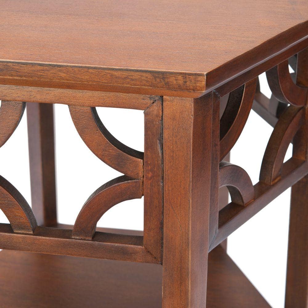 Connor Transitional Bayur Wood Hexagon End Table in Light Brown
