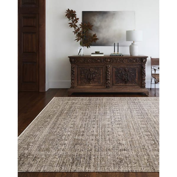 Becki Owens Margaret Taupe Damask 8 ft. x 10 ft. Machine-Washable Indoor/Outdoor Area Rug
