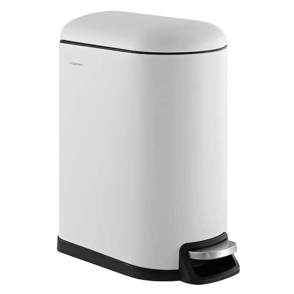happimess Roland 10.6 Gal. White Step-Open Trash Can