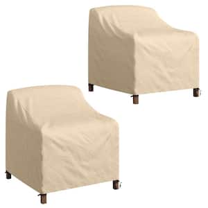 Beige Heavy-Duty Outdoor Chair Covers (2-Pack)