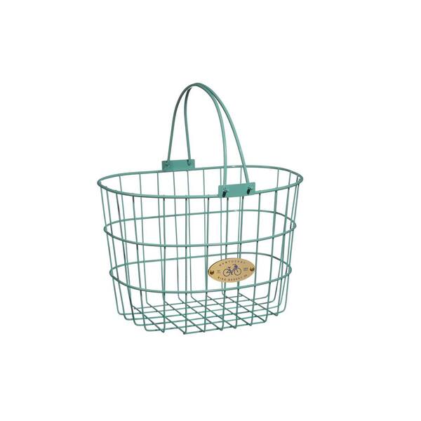 Nantucket Bicycle Basket Surfside Adult Wire D-Shape Basket in Turquoise