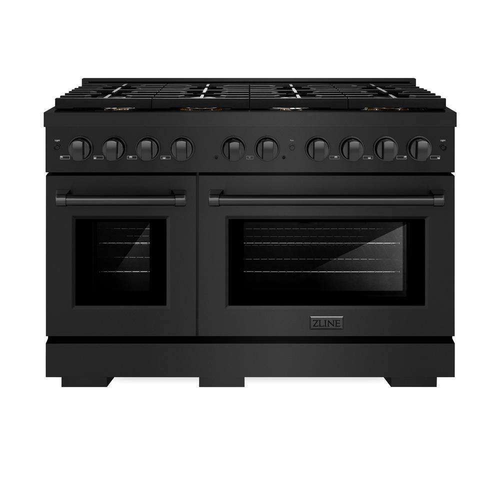 48 in. 8 Burner Freestanding Gas Range & Double Convection Gas Oven with Brass Burners in Black Stainless Steel price history on PriceWatchPro