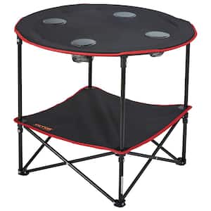 Folding Camping Table 28 in. x 28 in. x 24 in. Portable Side Tables 600D Oxford Fabric & Steel Ultra Compact Work Table