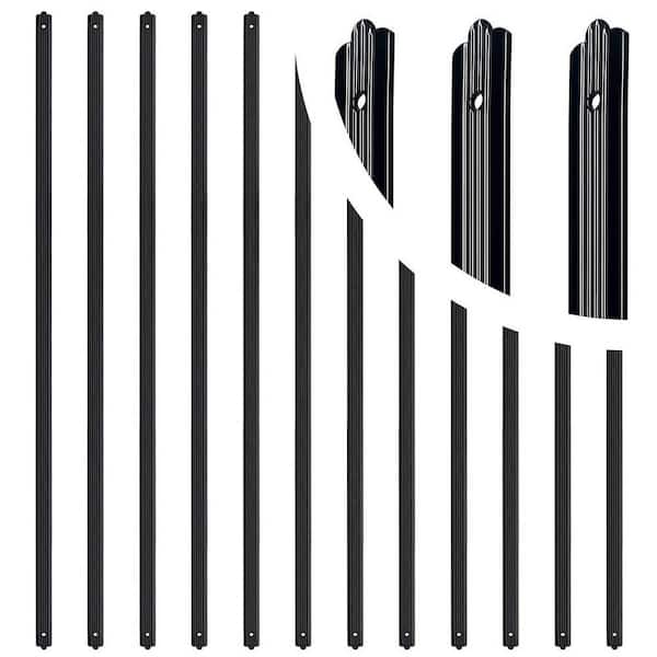 Metal Deck Balusters 32.25'' Aluminum Railing Spindles with Screws Face Mount for Outdoor Flat Staircase 50-Pack