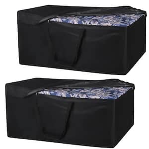 2-Piece 65 in. x 20 in. x 28 in. Outdoor Water-Resistant Furniture Storage Bag Cover in Black