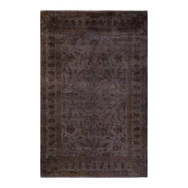 Solo Rugs Gray 5 ft. 10 in. x 9 ft. 3 in. Fine Vibrance One-of-a-Kind Hand-Knotted Area Rug