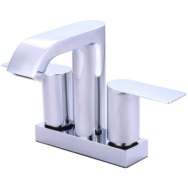 L-7595 4 in. Centerset 2 Handle Bathroom Sink Faucet in Chrome