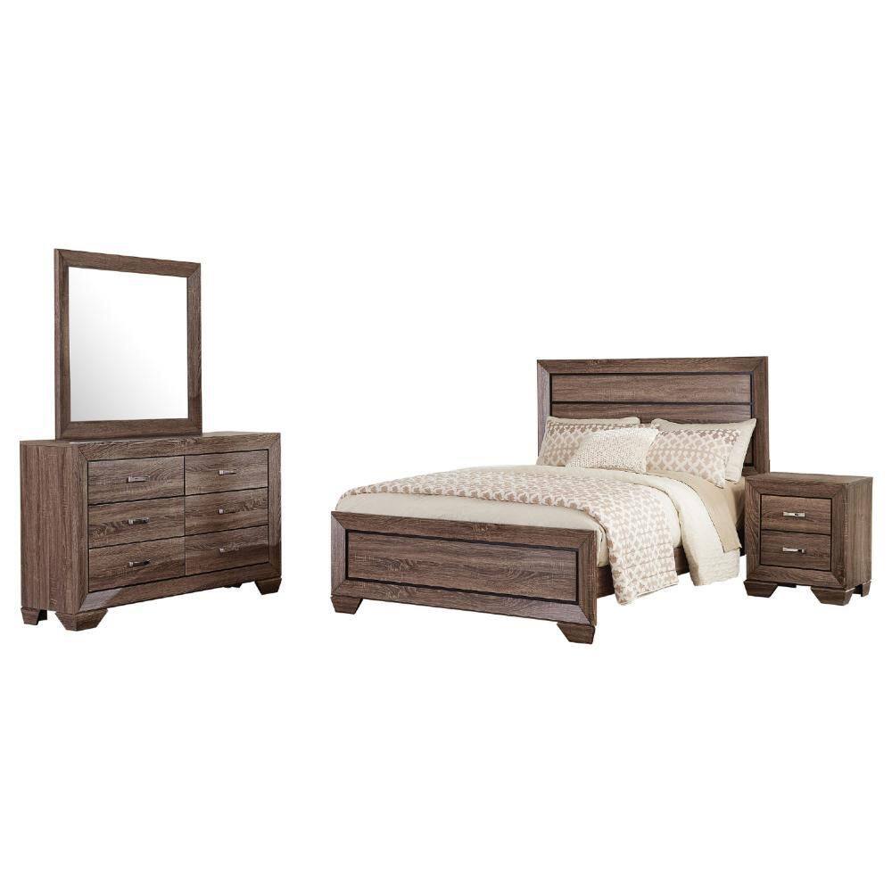 Bello 4-Piece Taupe Brown Wood King Size Bedroom Set price history on PriceWatchPro