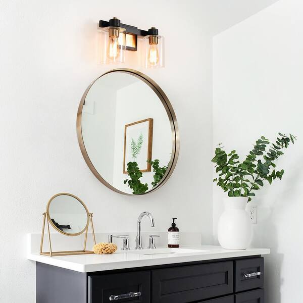 Matte black and gold 2024 vanity light