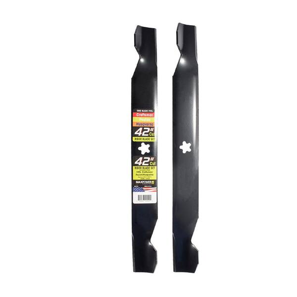 Photo 1 of 2 Blade Set for Many 42 in. Cut Craftsman, Husqvarna, Poulan Mowers Replaces OEM #'s 127843, 138498, 138971, 53-21278-43