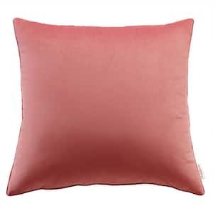Enhance Blossom Solid French Piping 24 in. x 24 in. Performance Velvet Throw Pillow