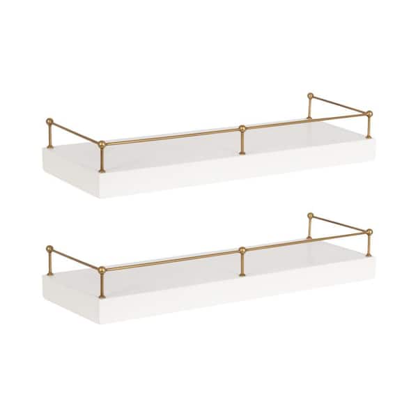 Havina 24 in. W x 8 in. D White Composite Decorative Wall Shelf