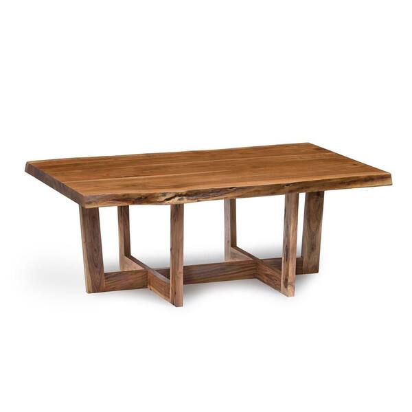 Alaterre Furniture Berkshire 48 in. Natural Large Rectangle Wood Coffee Table with Live Edge