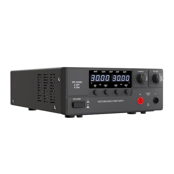 Yichuhaoxi 0-30V 0-30A DC Power with Encoder Knob, Output On/Off Switch, 4-Digit LED Display, OVP & OCP, Aux Output Terminal