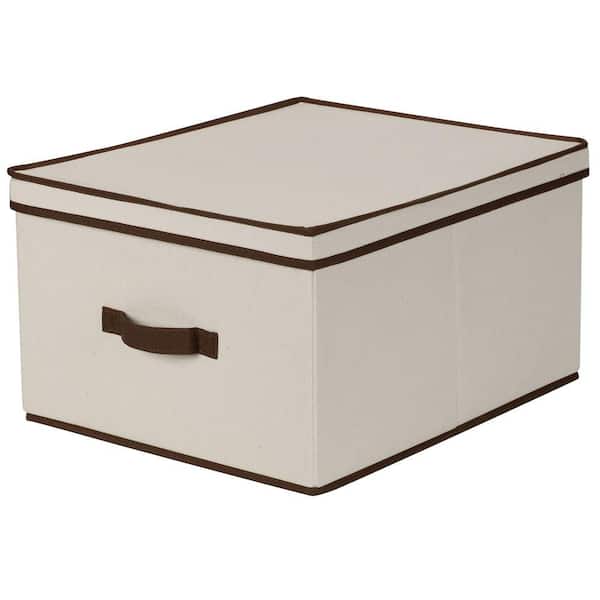 Household Essentials 10 in. H x 16 in. W x 19 in. D Off White Canvas Cube Storage Bin