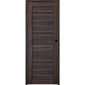 Ermi 24 in. x 80 in. Left-Handed Solid Core Gray Oak Wood Composite Single Prehung Interior Door