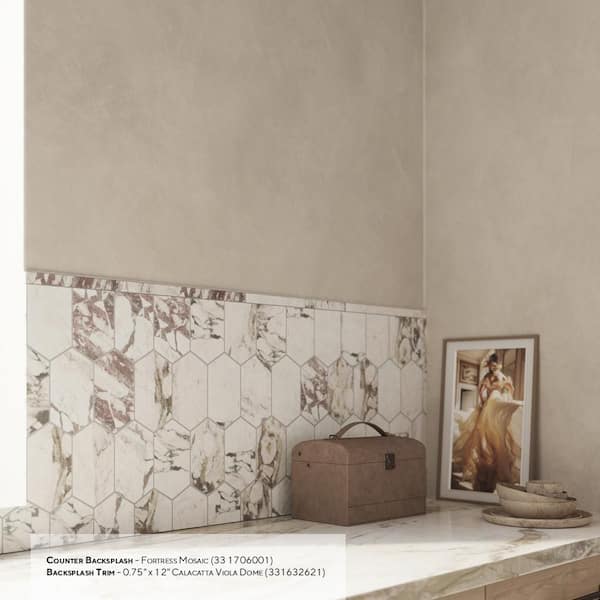 Fortress Calacatta Viola Multi 11.375 in. x 11.25 in. Hexagon Polished Marble Wall/Floor Mosaic Tile (8.88 sq. ft./Case)