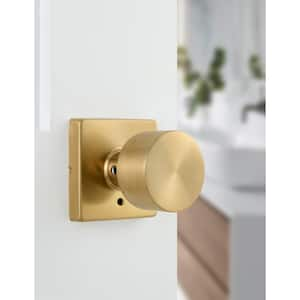 Ridgeway Brushed Gold Privacy Bed/Bath Door Knob with Square Rose