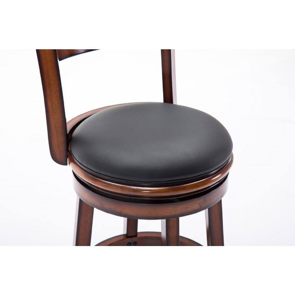 Chestnut Bonded Leather 24" Swivel Counter Stool with High-Density Foam