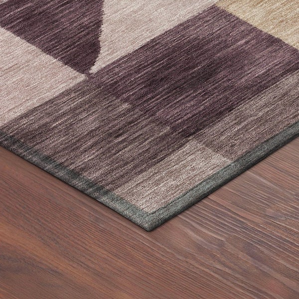 Chantille Machine Washable Indoor/Outdoor Abstract ACN2373 Plum 10 ft. x 14 ft. Area Rug