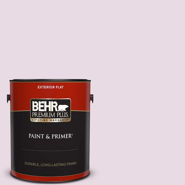 BEHR PREMIUM PLUS 1 gal. #M110-1 Twinkled Pink Flat Exterior Paint & Primer