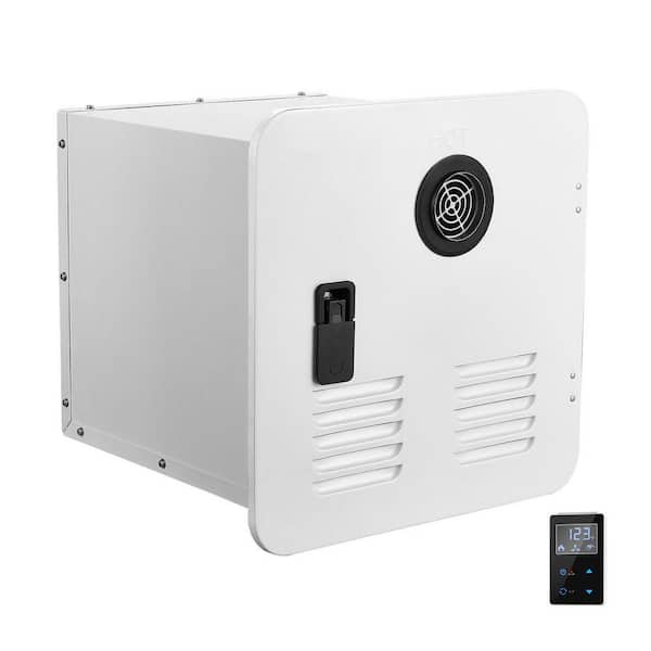 RV Tankless Water Heater, Instant Shower with 15 x 15 in. White Door and Remote Controller, 55000BTU Hot Water