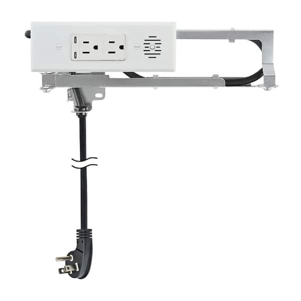 White 15 Amp Blade In-Drawer Outlet with (2) 65W USB-C and (2) AC Ports