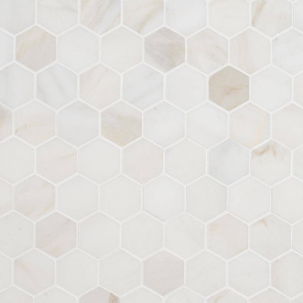 White Jade 4 in. x 0.39 in. Polished Marble Floor and Wall Mosaic Tile Sample price history on PriceWatchPro