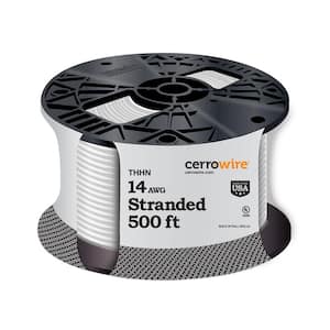 500 ft. 14 Gauge White Stranded Copper THHN Wire