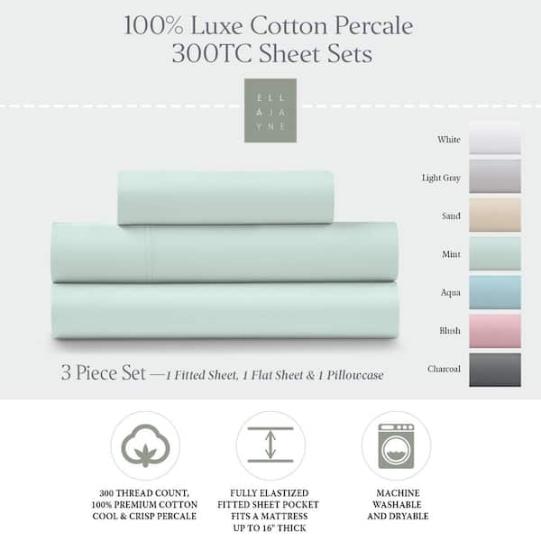 Bumble Premium Cotton Kitchen Towels (16 x 28) Aqua Check Design