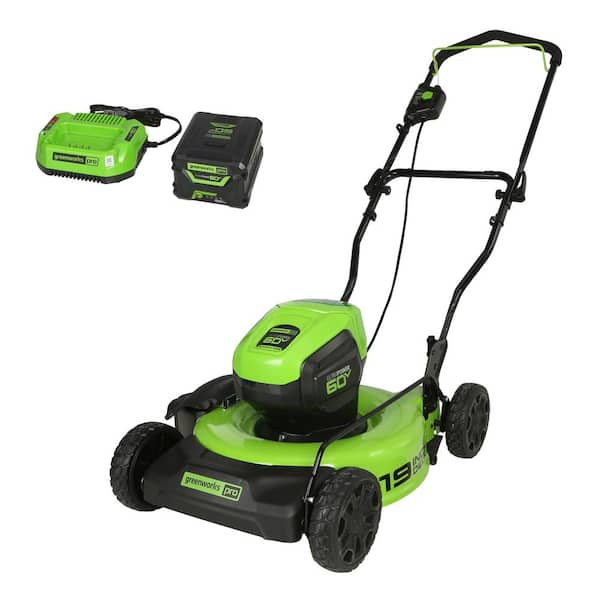 cel specificeren Janice Greenworks PRO 19 in. 60V Battery Cordless 2-in-1 Lawn Mower with 5.0 Ah  Battery with Charger MO60L518 - The Home Depot