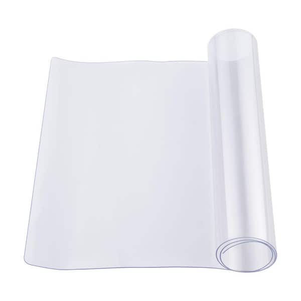 Plastic Table Cover, 14 x 24 in. 1.5 mm Thick Clear Table Protector, Rectangle PVC Desk Mat, Waterproof  Easy Cleaning