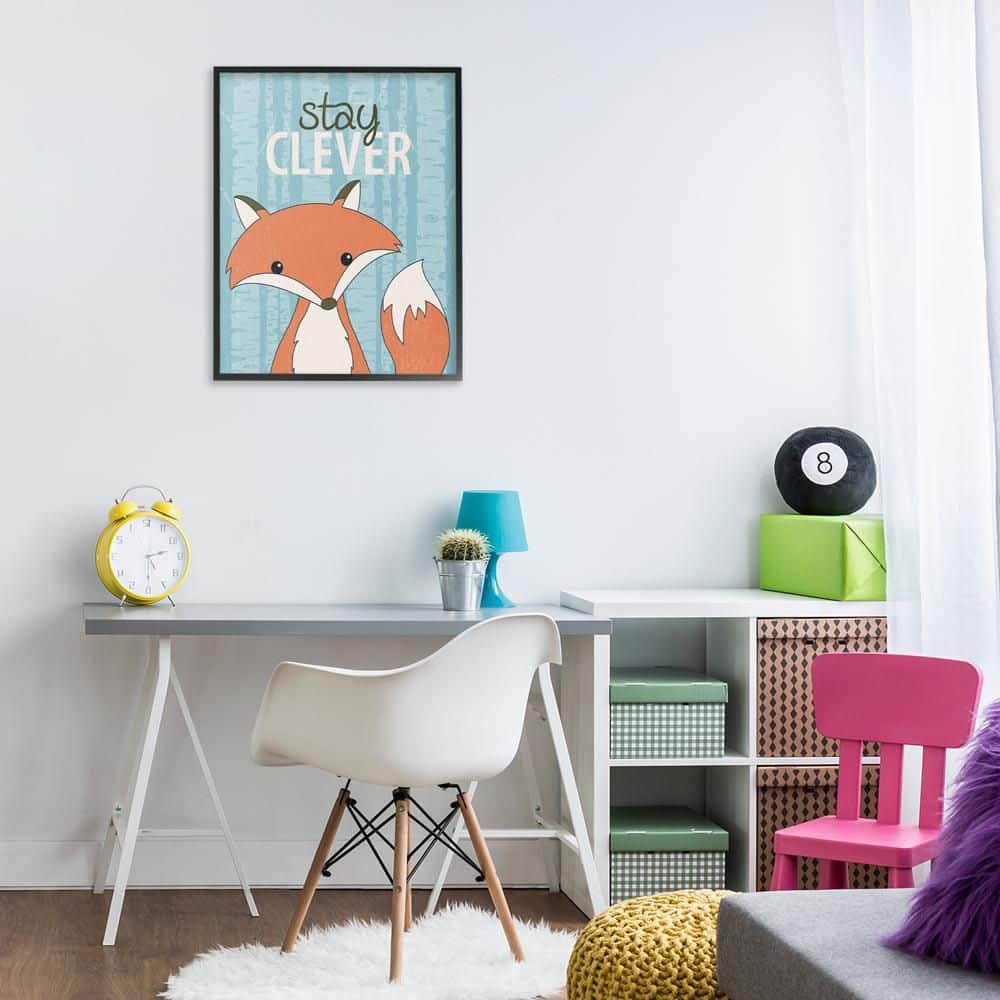 Stay Clever with Fox by Kim Allen Black Framed Animal Giclee Art Print 30 in. x 24 in. price history on PriceWatchPro