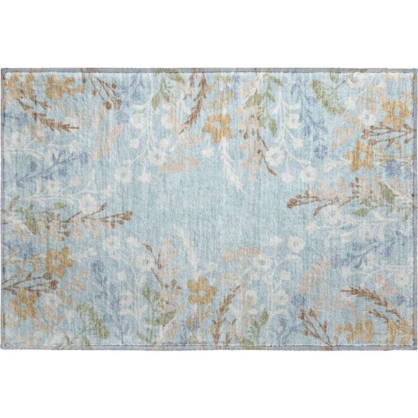 Mayfield Premium Machine Washable Abstract AMF2334 Sky 2 ft. x 3 ft. Accent Rug