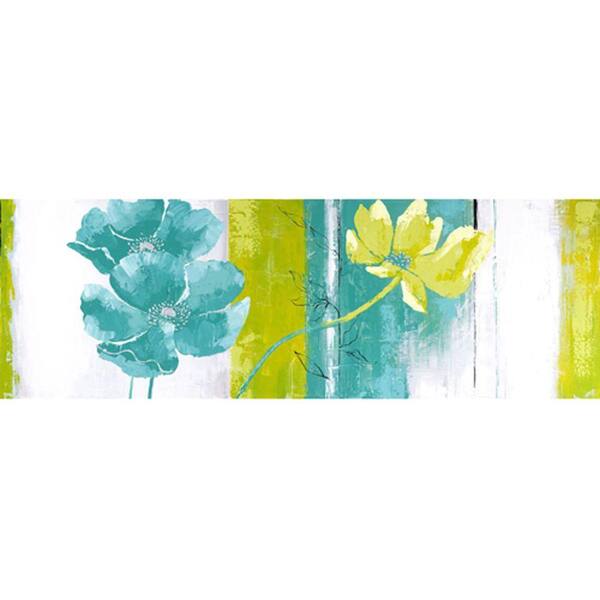 Yosemite Home Decor 59 in. x 20 in. "Blues and Greens I" Hand Painted Contemporary Artwork