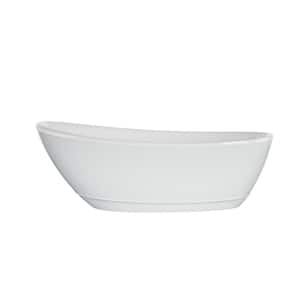 Johanna 67 in. x 32 in. Acrylic Flatbottom Freestanding Soaking Bathtub in White