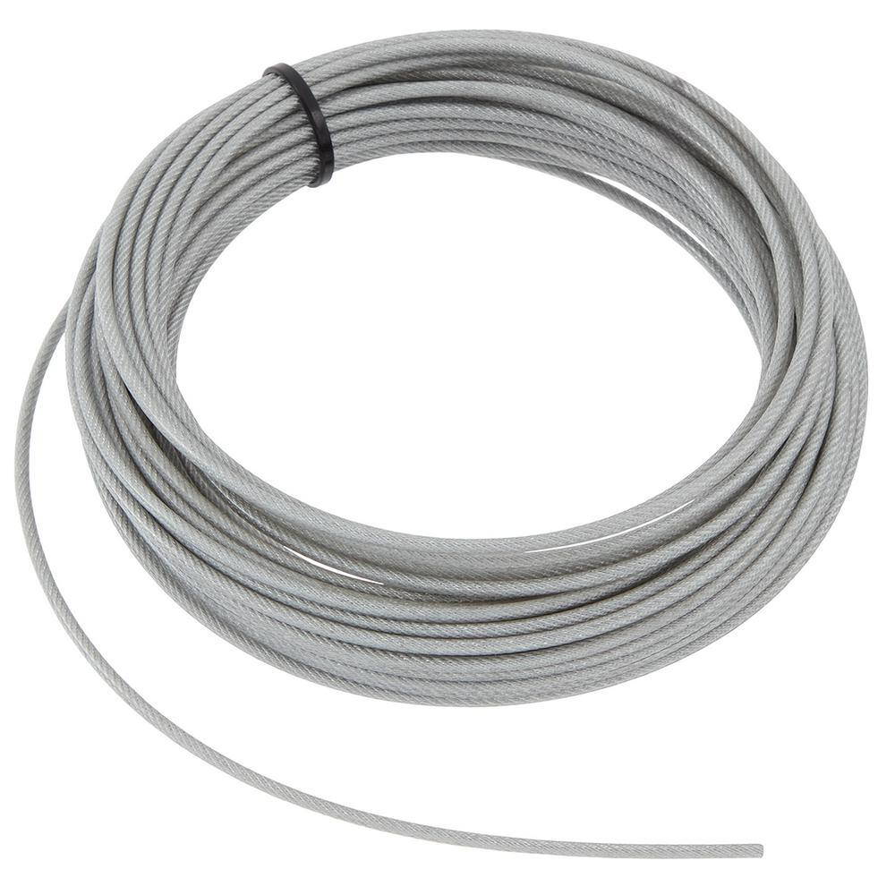 thumbnail image 2 of 250 Ft Vinyl Coated Wire Rope Cable 1/8 To 3/16 With 25 Clips – Unbranded 2 of 5