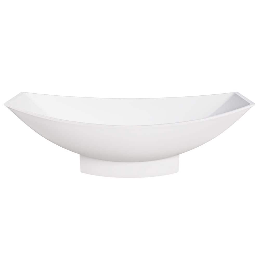 White Solid Surface Freestanding Hammock Style Bathtub
