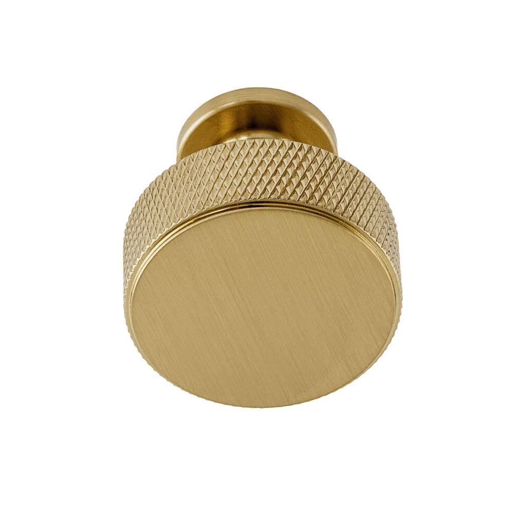 Kent Knurled Satin Brass Round Cabinet Knob Multipack