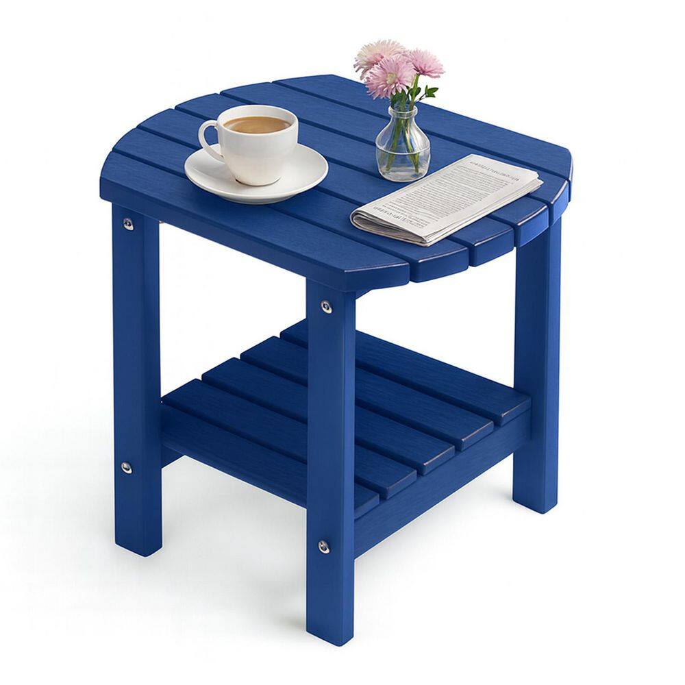 17 in. Navy Oval Patio Outdoor Side Table With Storage price history on PriceWatchPro