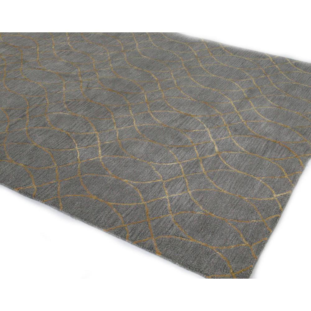 Handmade Gray Wool Viscose Geometric Tufted Rug 5'6" x 8'6"