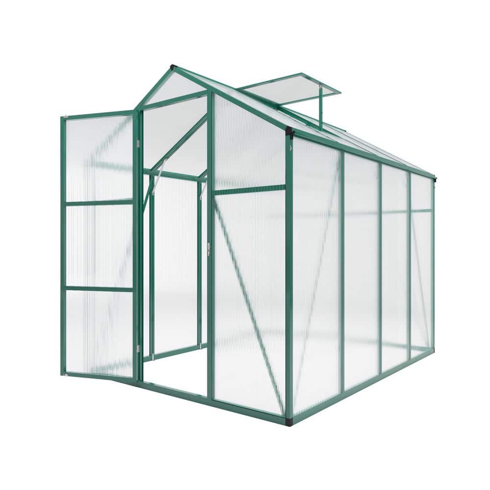 6 Ft. W x 8 Ft. D Polycarbonate Outdoor Walk-in Greenhouse In Green, with Anchor Aluminum Heavy Duty Frame price history on PriceWatchPro