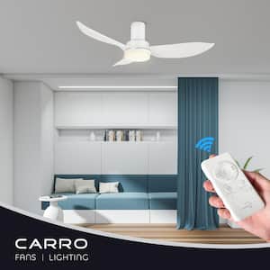 Nefyn II 45 in. Color Changing Integrated LED Indoor Matte White 10-Speed DC Ceiling Fan with Light Kit, Remote Control