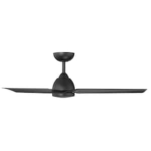 Mocha 54 in. Indoor/Outdoor Matte Black 3-Blade Smart Compatible Ceiling Fan with Remote Control